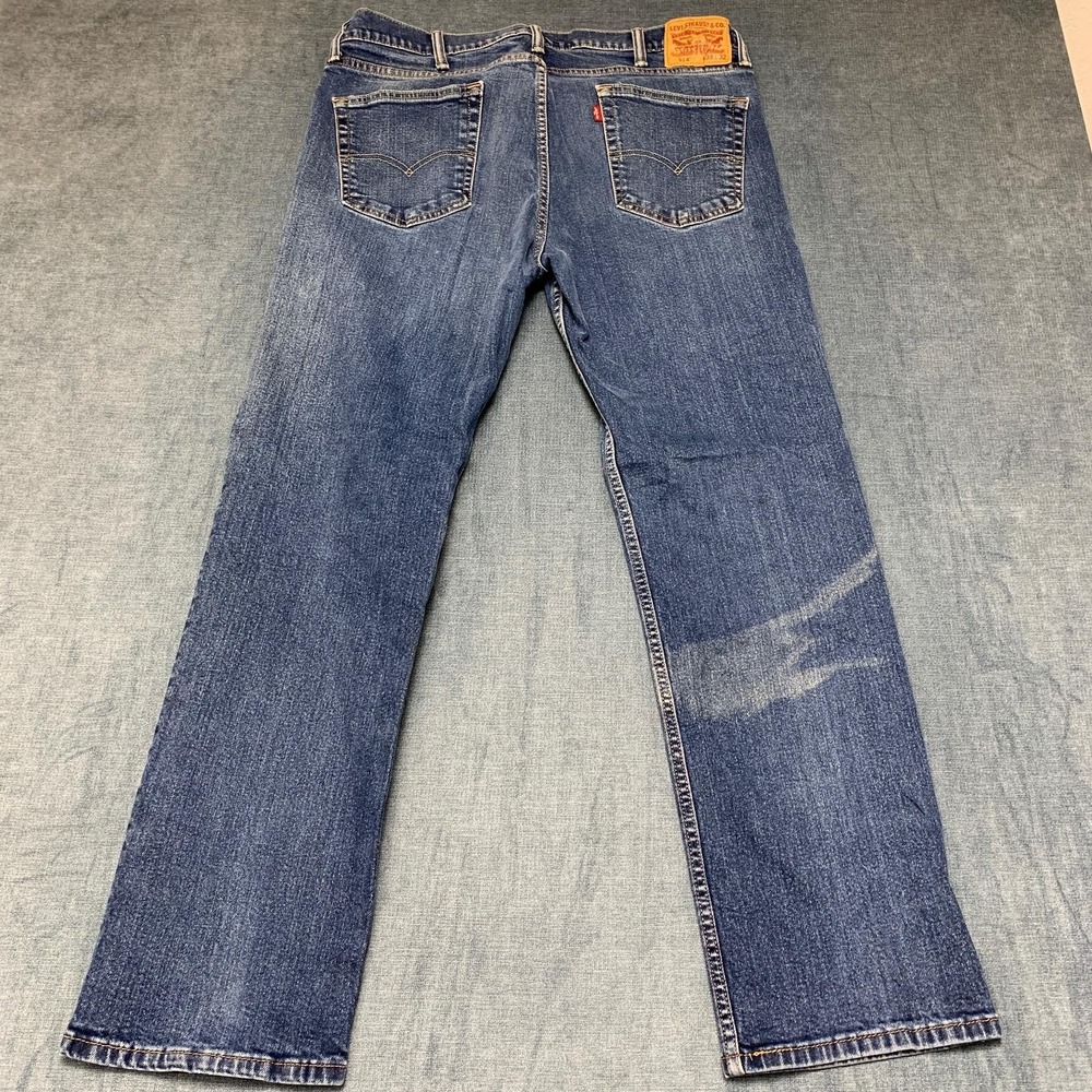 Levi's 514 Jeans Mens 38x32 Blue Denim Cotton Stretch Medium Wash Straight Leg